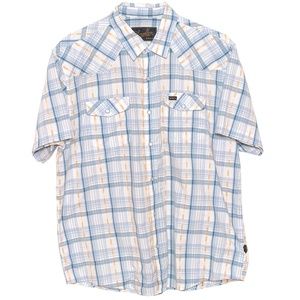 HOWLER BROTHERS BROS MENS SS COTTON BLEND H BAR B SNAPSHIRT BROOKS PLAID L